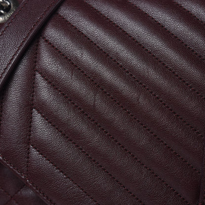 Saint Laurent Calfskin Mixed Matelasse Triquilt Large Monogram Envelope Satchel Bordeaux 13 of 13