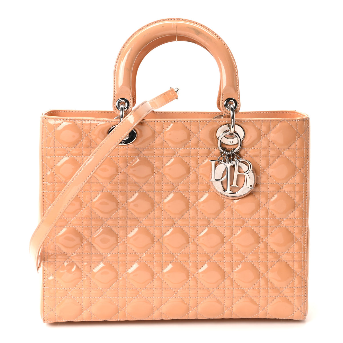 Christian Dior Patent Cannage Large Lady Dior Rose Clair 1 of 10