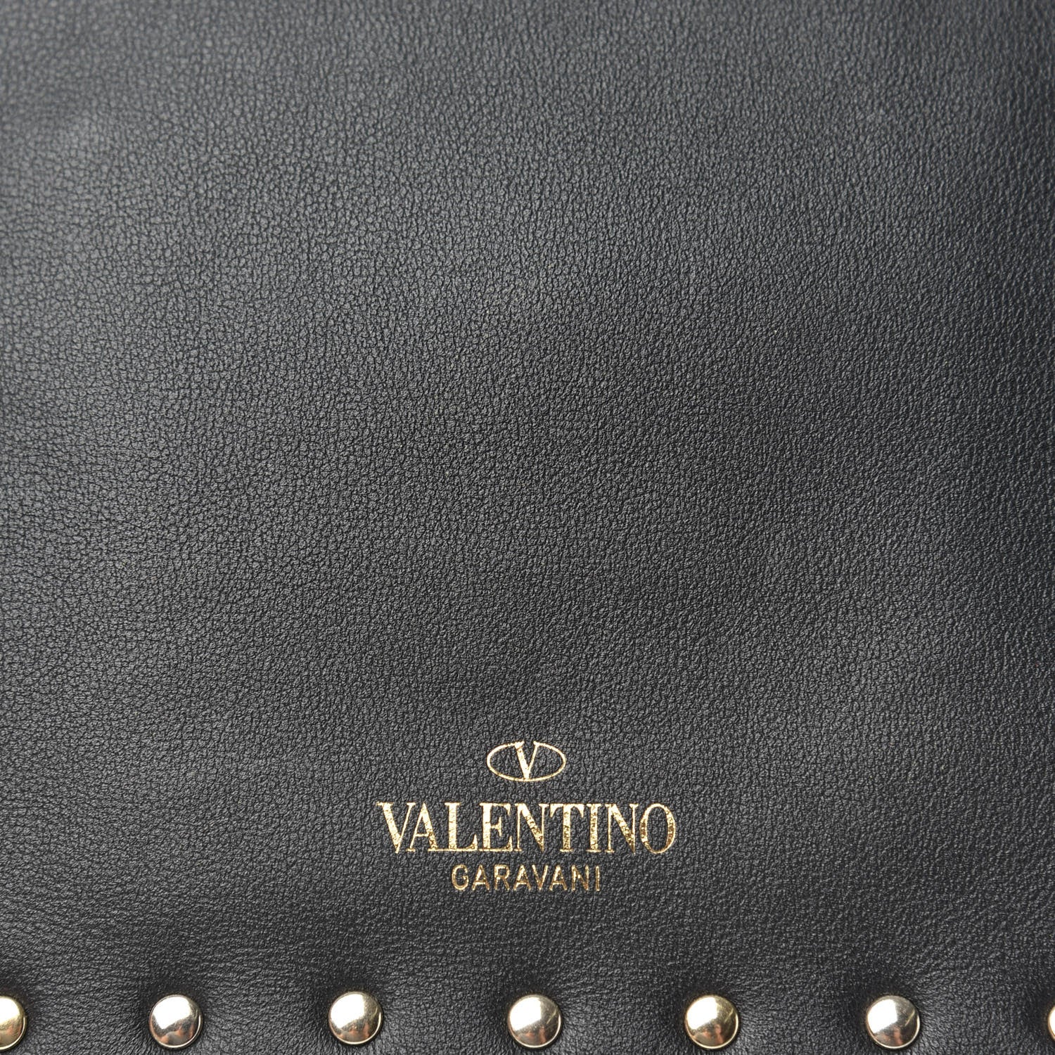 Valentino Garavani Vitello Medium Rockstud Envelope Flat Wristlet Pouch Black 6 of 6