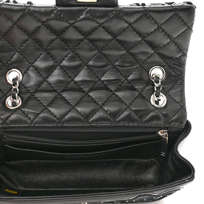 Chanel Lambskin Embroidered Camellia Follies Flap Black 4 of 10