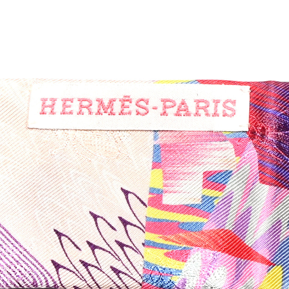 Hermes Silk All Over Marble Silk Twilly Rose Multicolor Ocre 3 of 4