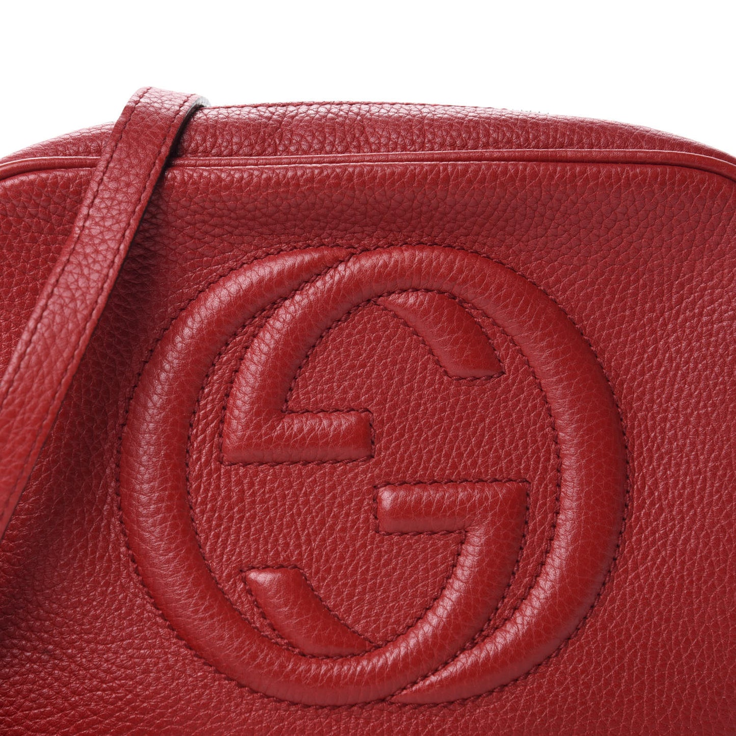 Pebbled Calfskin Small Soho Disco Bag Tabasco Red