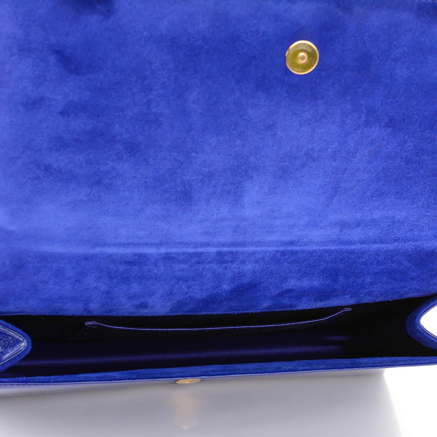 Saint Laurent Patent Calfskin Monogram Large Belle De Jour Clutch Royal Blue 5 of 7