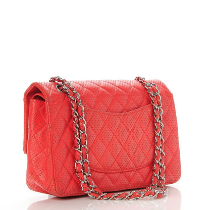 Chanel Lambskin Perforated Medium Double Flap Red 4 of 13