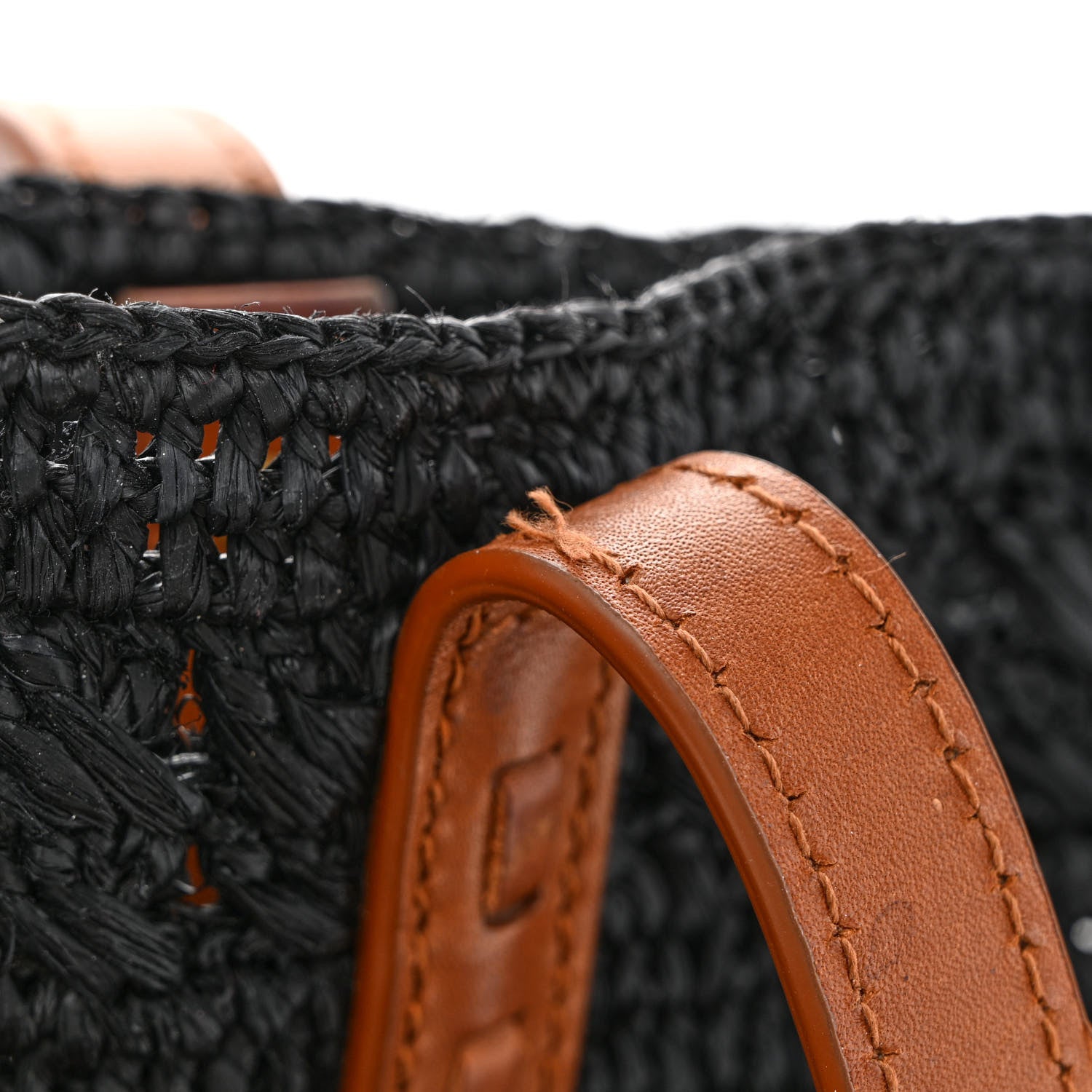 Saint Laurent Raffia Calfskin Medium Panier Tote Black 12 of 18