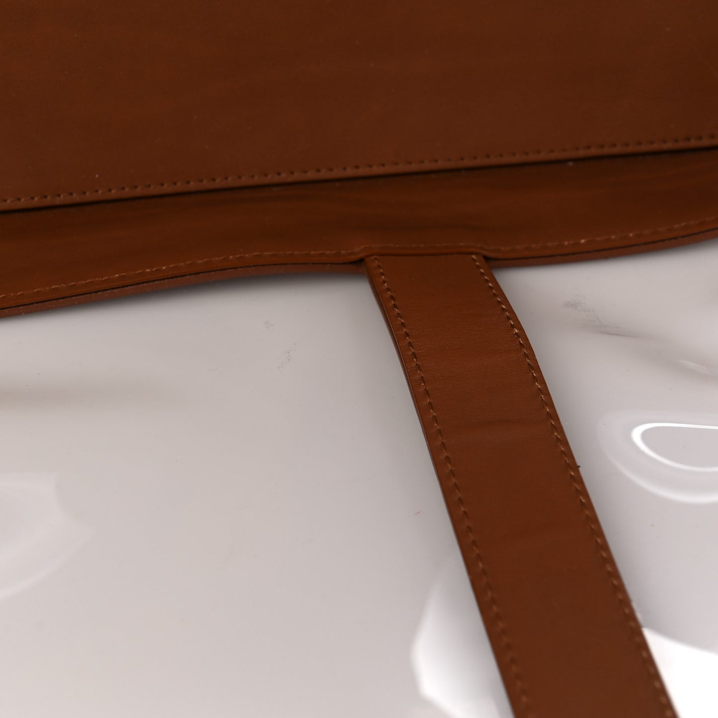 Calfskin Vinyl Cabas Tote Brown