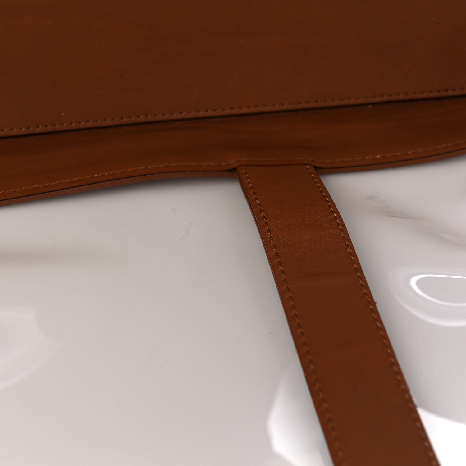 Saint Laurent Calfskin Vinyl Cabas Tote Brown 13 of 18