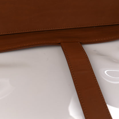 Saint Laurent Calfskin Vinyl Cabas Tote Brown 13 of 18