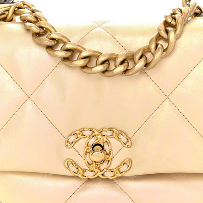 Chanel Iridescent Lambskin Quilted Medium Chanel 19 Flap Pink 8 of 11