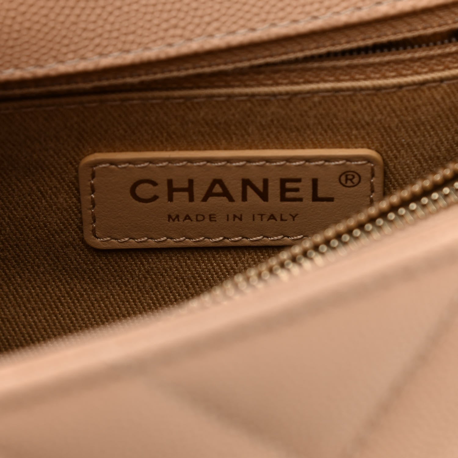Chanel Caviar Chevron Quilted Small Coco Handle Flap Beige 5 of 8