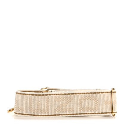 Fendi Cannete Ribbon Poly Vitello Century Logo Adjustable Strap You White Garza Ecru 2 of 6