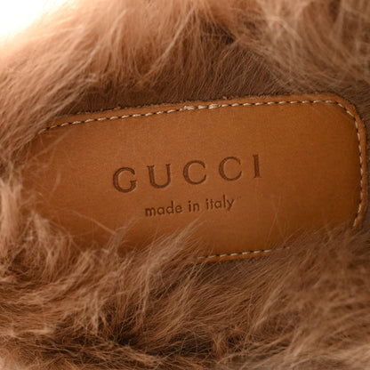 Gucci Malaga Kid Fur Crystal Bow Embroidered Womens Princetown Slippers 37 Black 6 of 7