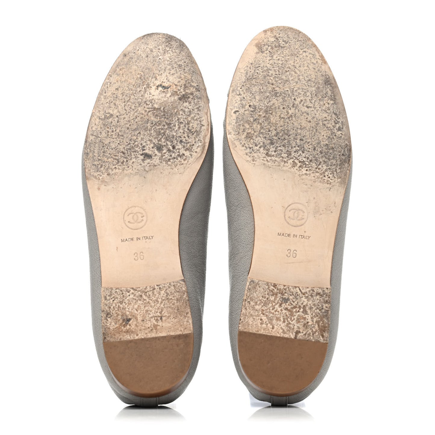 Caviar CC Cap Toe Ballerina Flats 38 Grey