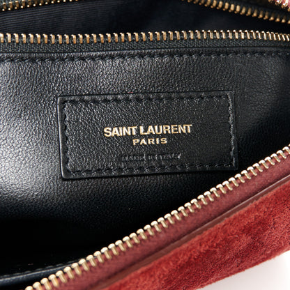 Saint Laurent Suede All-Over Monogram Crossbody Burgundy 7 of 11