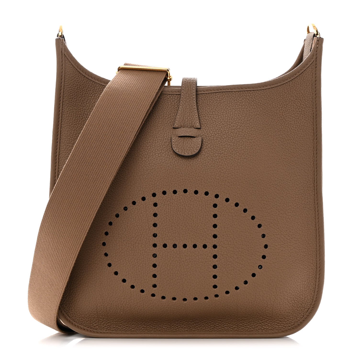 Hermes Taurillon Clemence Evelyne III PM Beige De Weimar 1 of 10