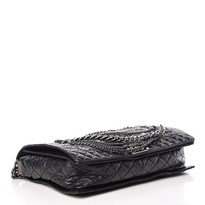 Chanel Calfskin Tweed Enchained XL Boy Flap Black 4 of 9