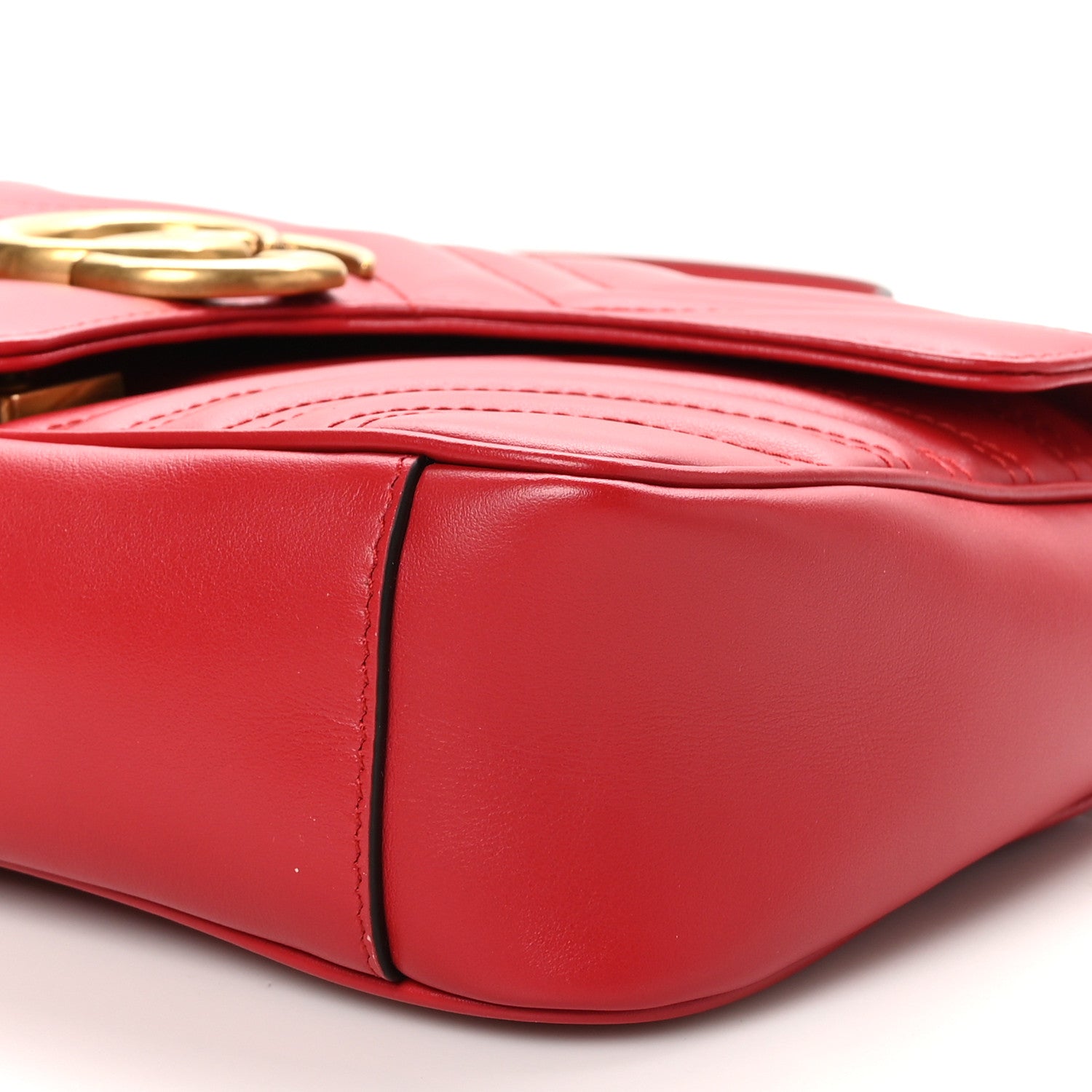 Gucci Calfskin Matelasse Small GG Marmont Shoulder Bag Hibiscus Red 10 of 10