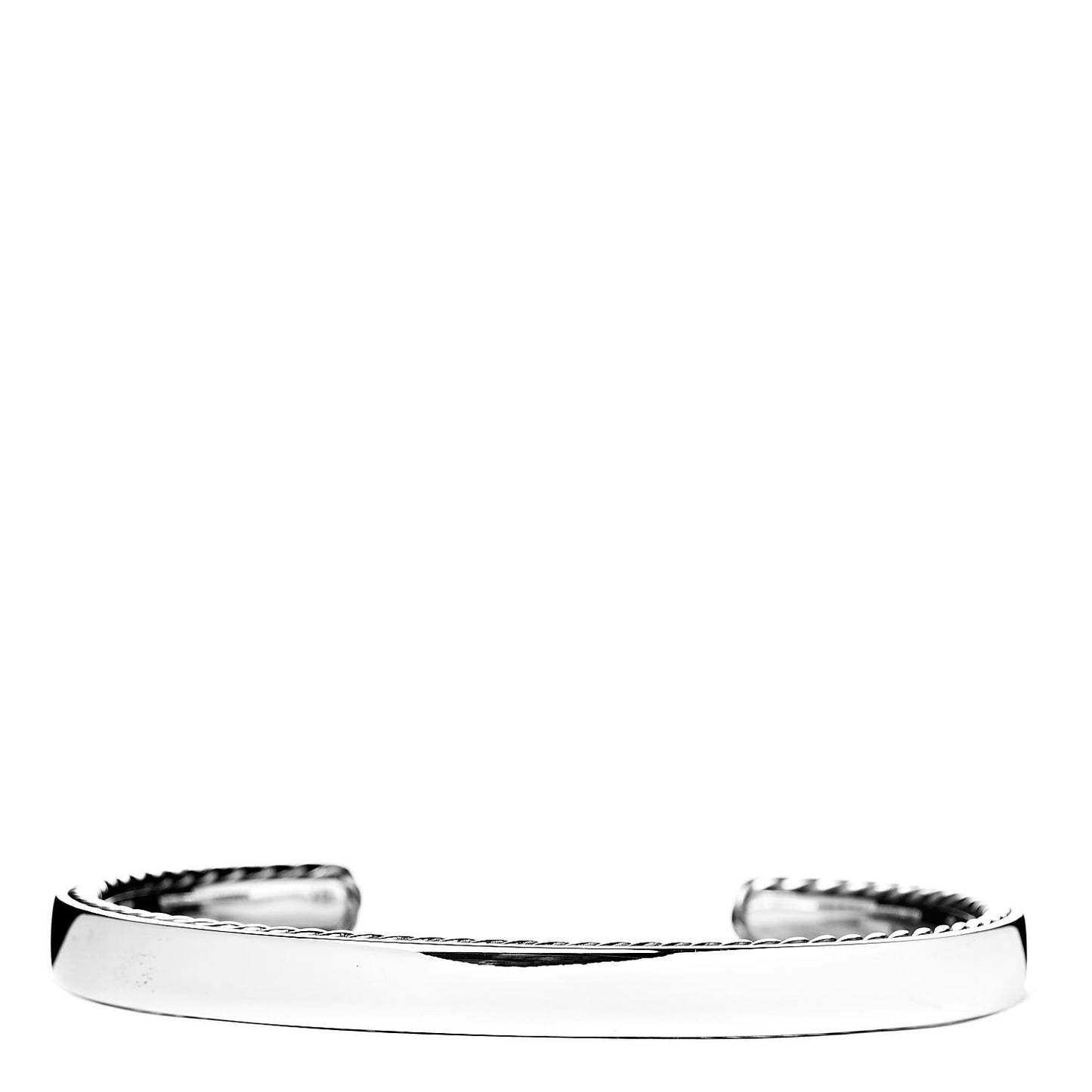 Sterling Silver Mens Streamline Cable Cuff Bracelet