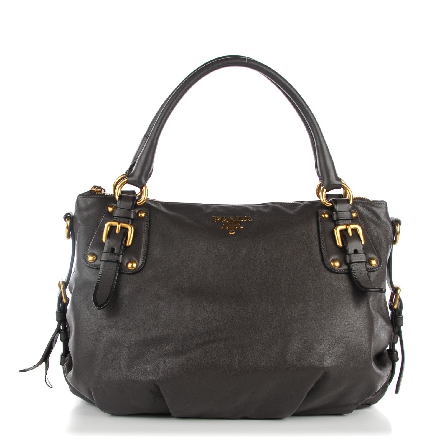 Prada Soft Calf Shoulder Bag Cenere 1 of 10
