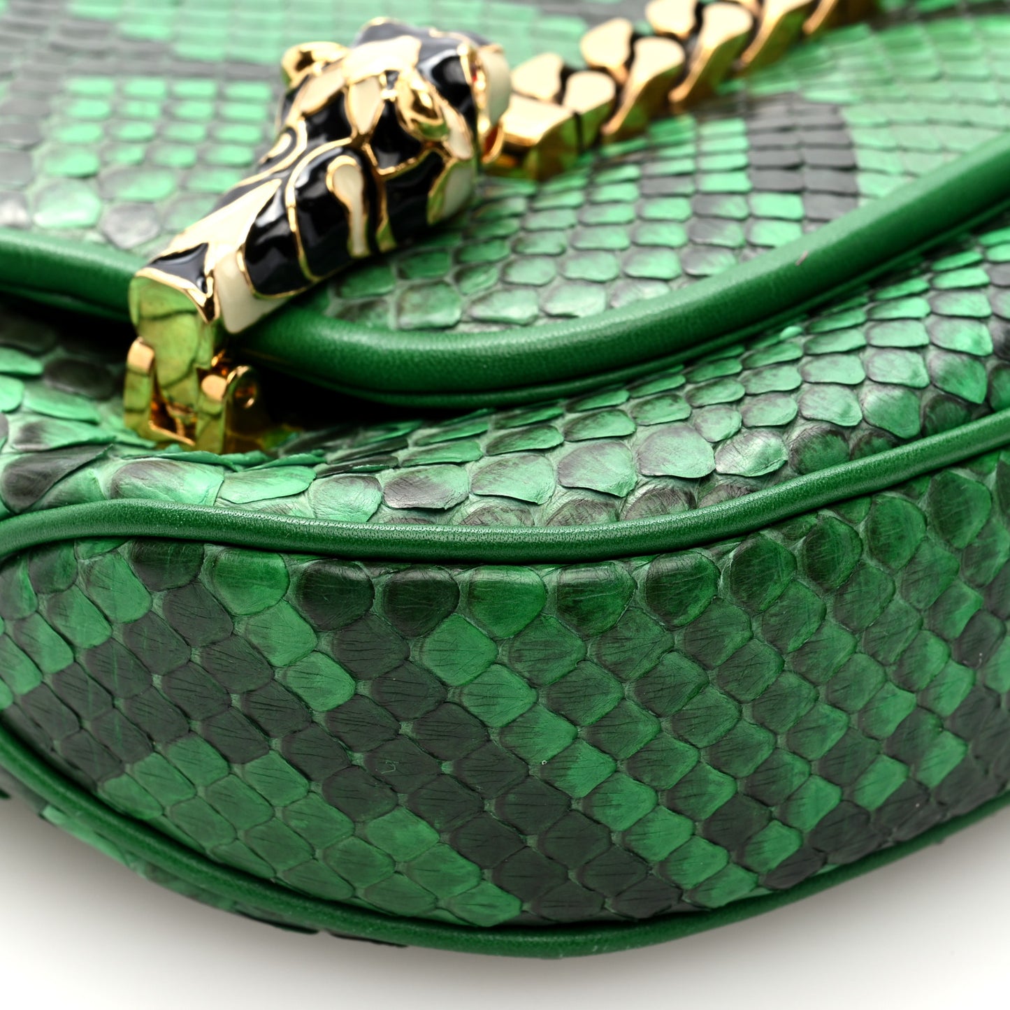 Snakeskin Tigrette Shoulder Bag Green
