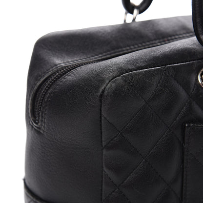 Chanel Calfskin Quilted Large Cambon Bowler Black White 13 of 17