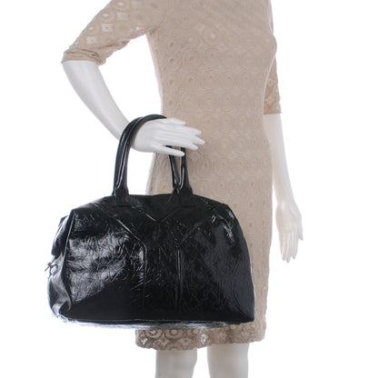 Saint Laurent Embossed Patent Medium Easy Sac Black 2 of 7