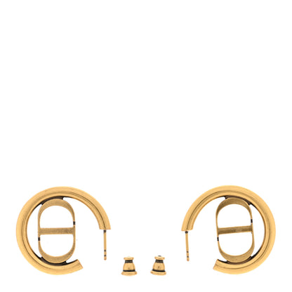 Christian Dior Metal 30 Montaigne Hoop Earrings Aged Gold 3 of 4
