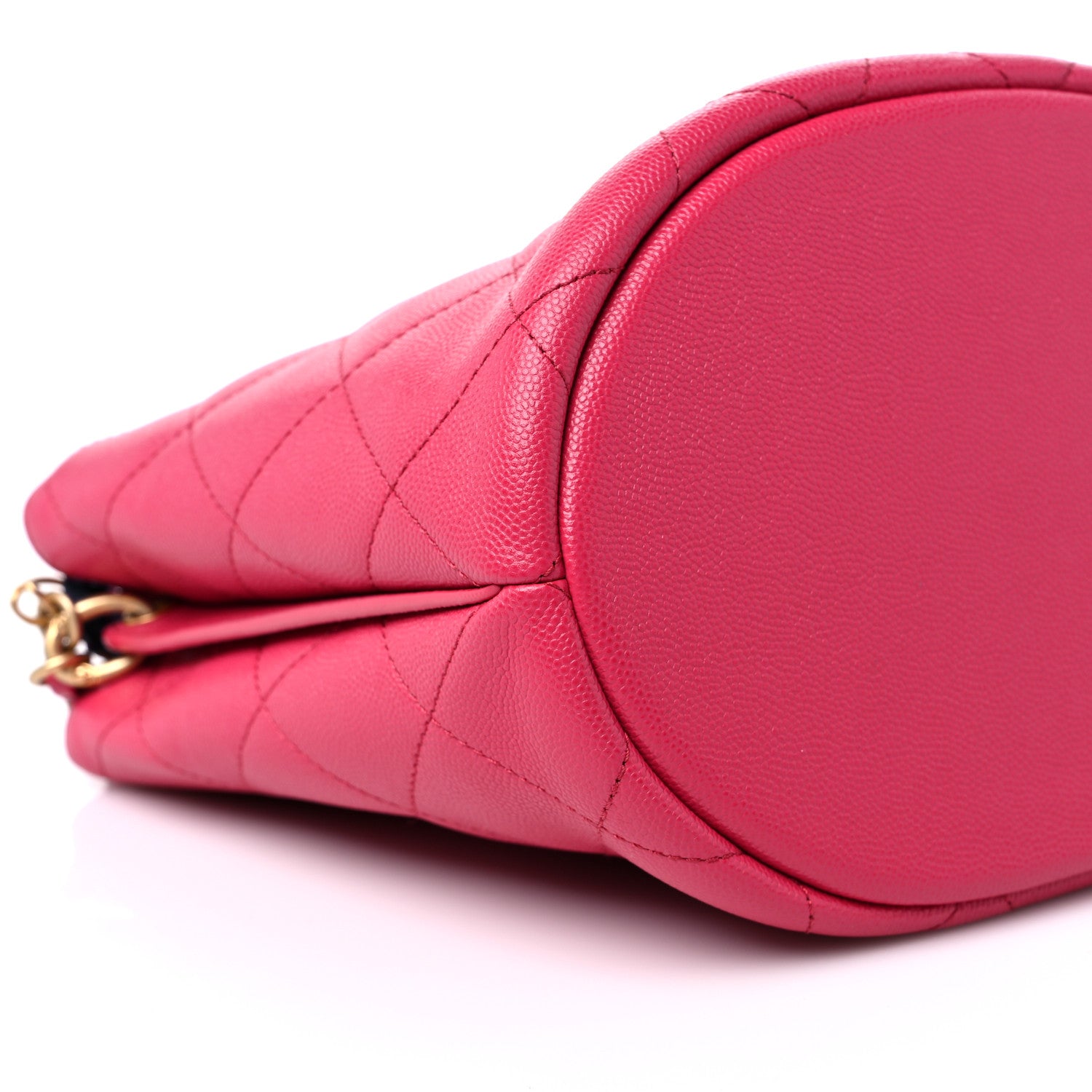 Chanel Caviar Quilted Chain Scarf Handle Bucket Bag Pink 8 of 12
