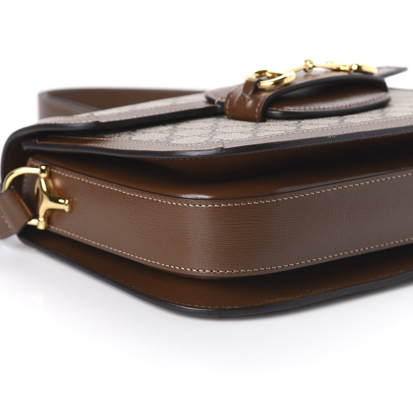 GG Supreme Monogram Horsebit 1955 Shoulder Bag Beige Brown Sugar