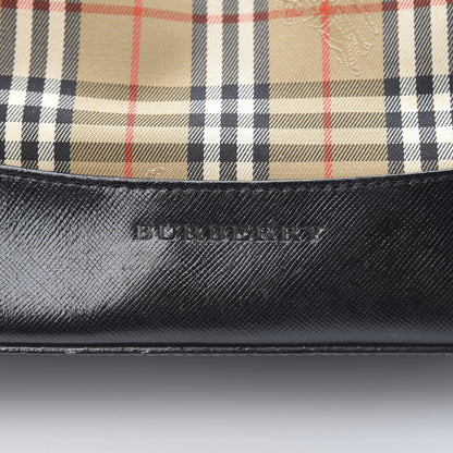 Burberry Grainy Calfskin Haymarket Check Tote Black 6 of 11