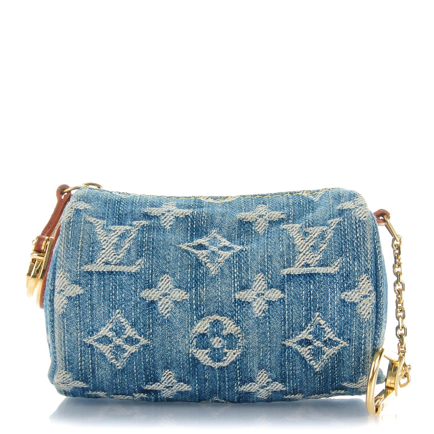 Louis Vuitton Monogram Denim Pochette Speedy PM Key Holder Blue 1 of 7
