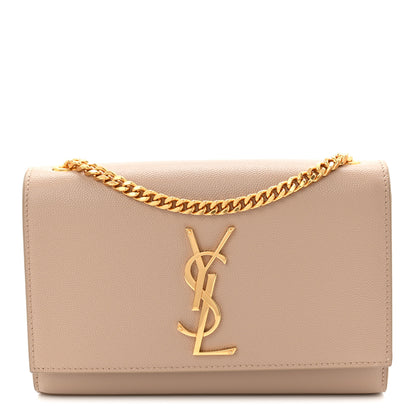 Saint Laurent Grain De Poudre Small Monogram Kate Satchel Dark Beige 1 of 19