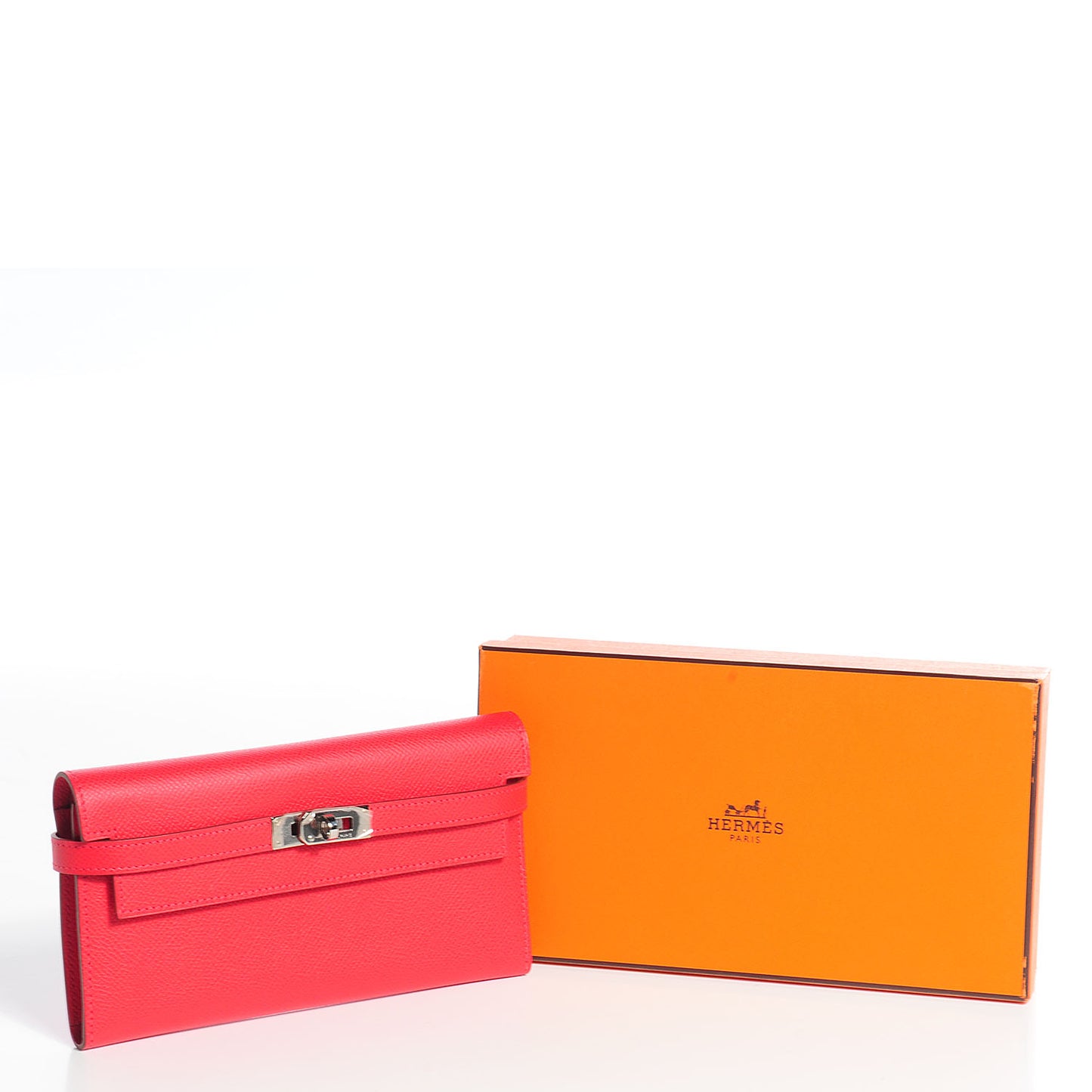 Epsom Kelly Tri-Fold Wallet Rouge Vif