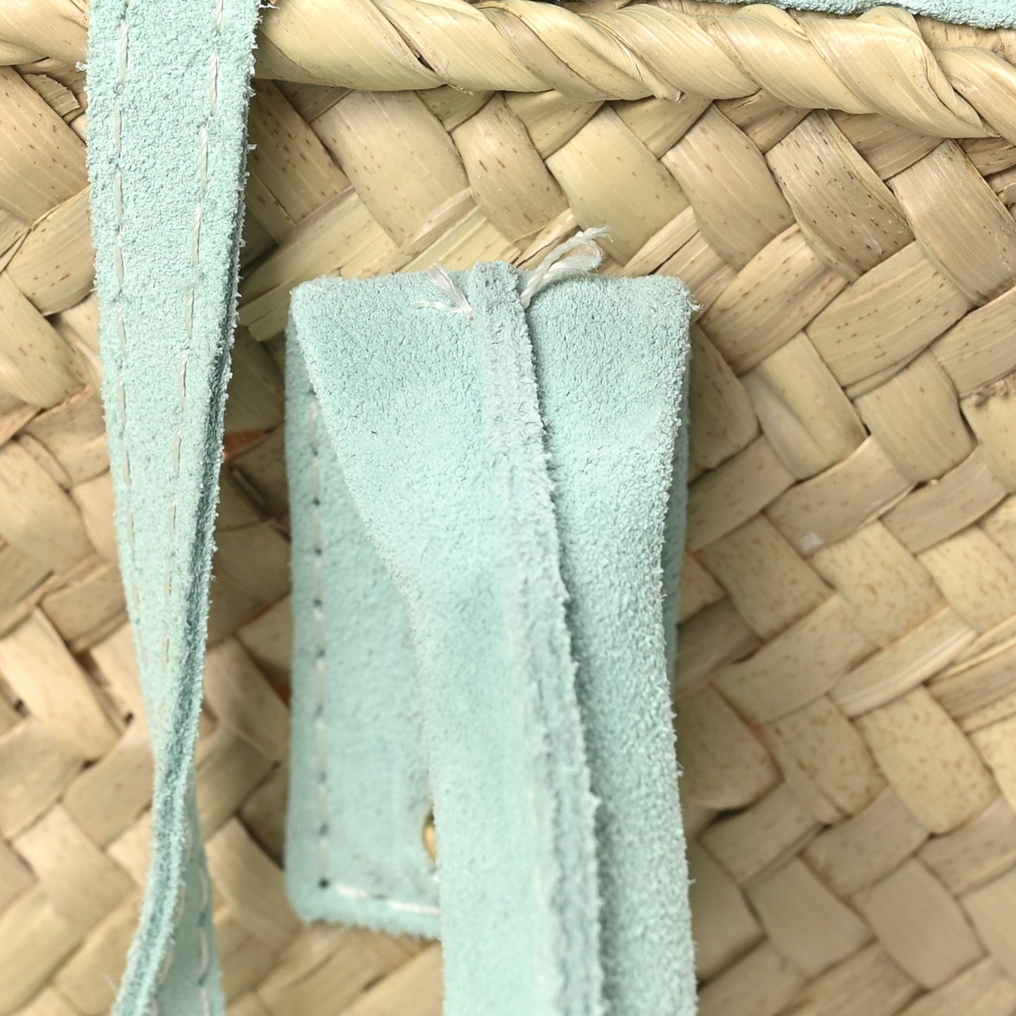 Raffia Suede Le Petit Panier Soli Light Turquoise