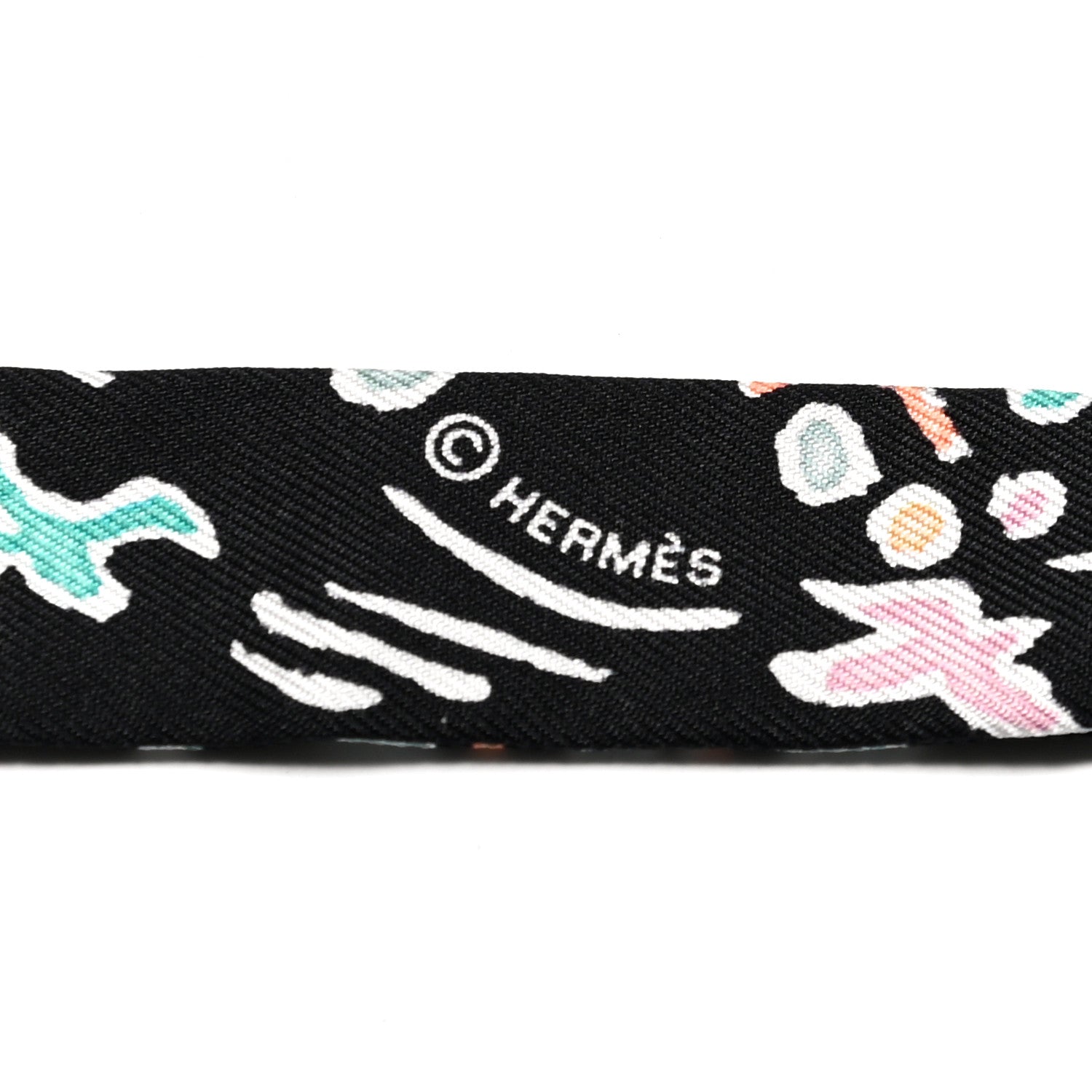 Hermes Silk Isola Di Primavera Doll Twilly Black Vert Rose 3 of 4