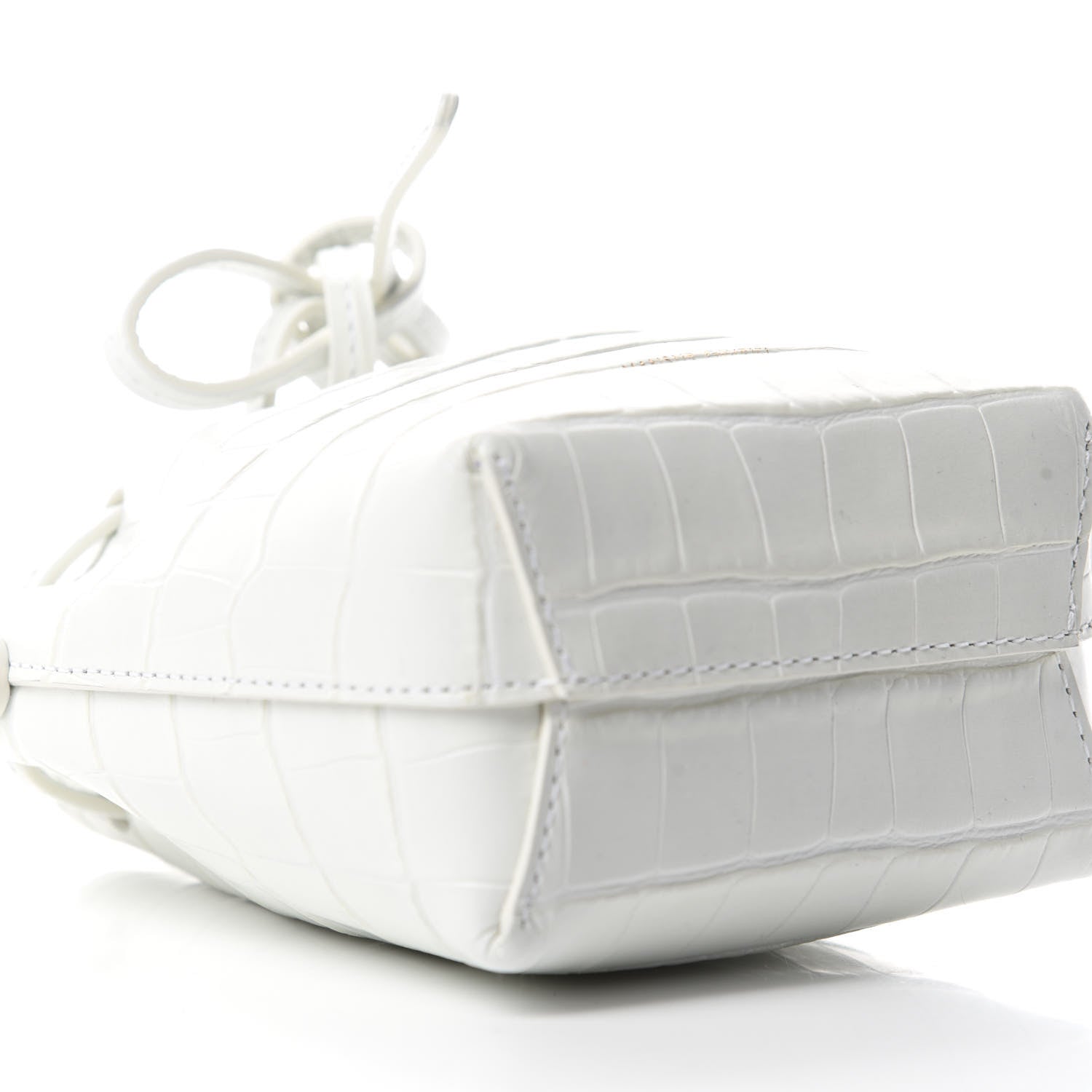 Mansur Gavriel Crocodile Embossed Baby Bucket Bag White 6 of 11