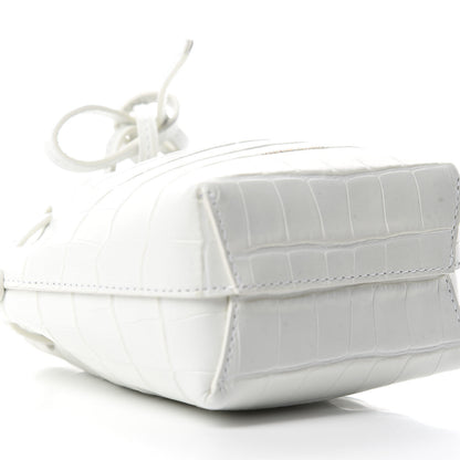 Mansur Gavriel Crocodile Embossed Baby Bucket Bag White 6 of 11