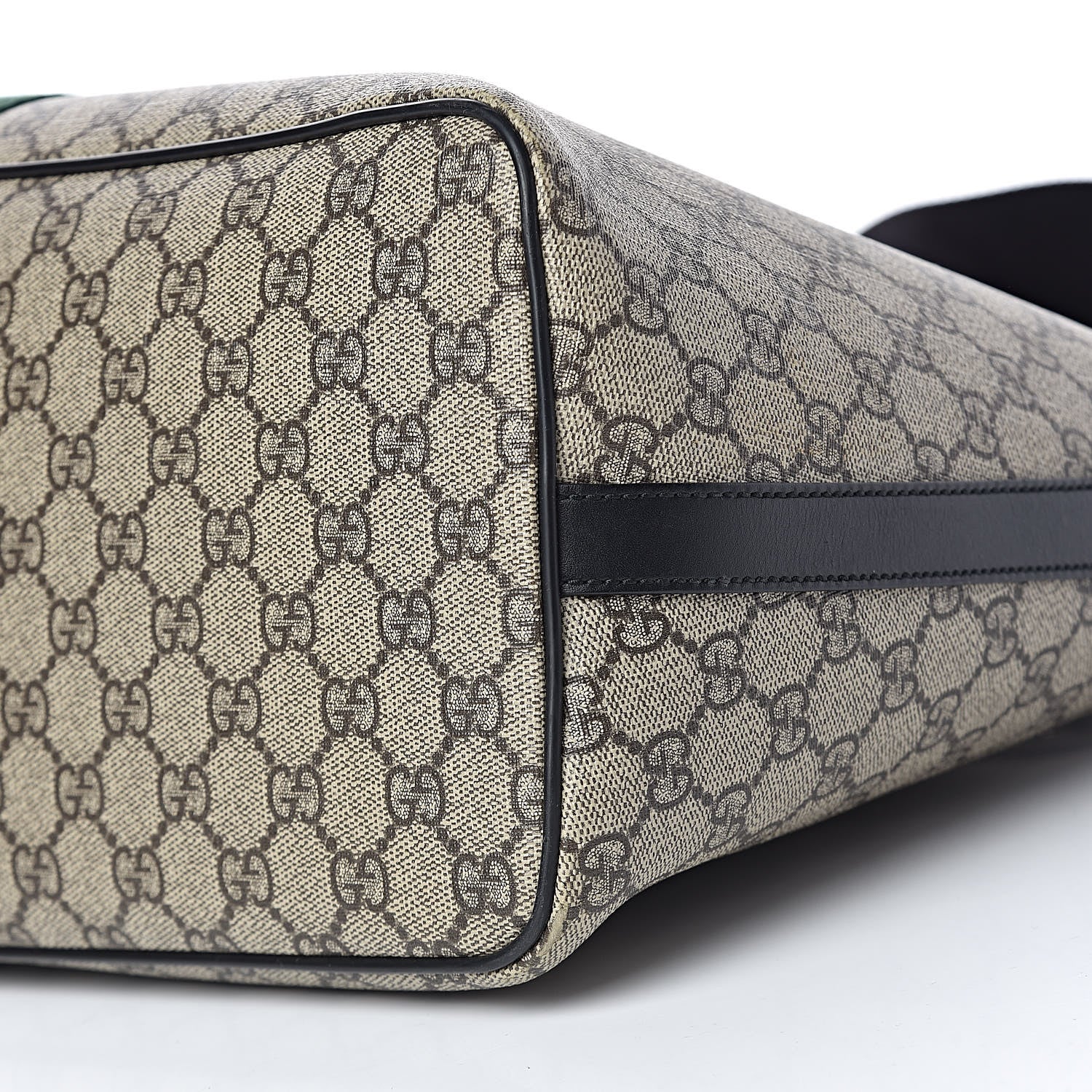 Gucci GG Supreme Monogram Web Medium Zippered Tote Beige Black 11 of 15