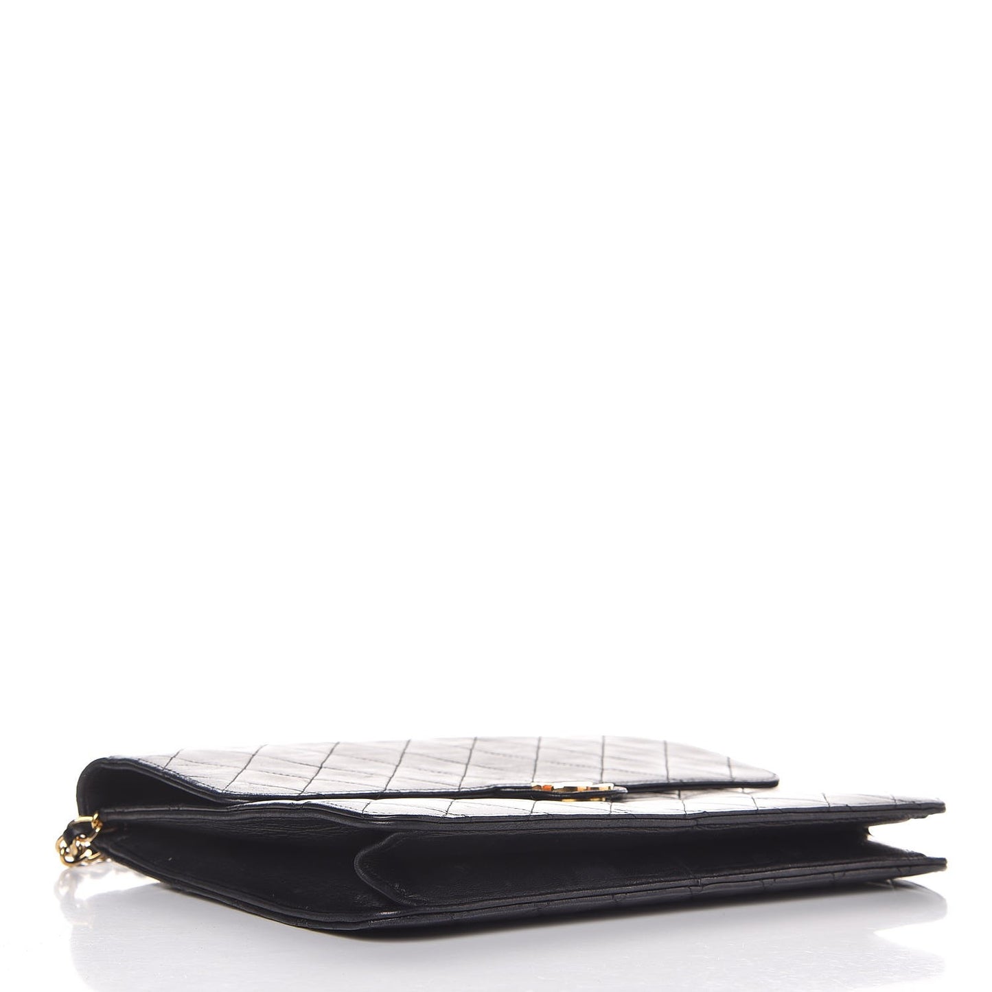 Lambskin Quilted Medium Single Flap Black