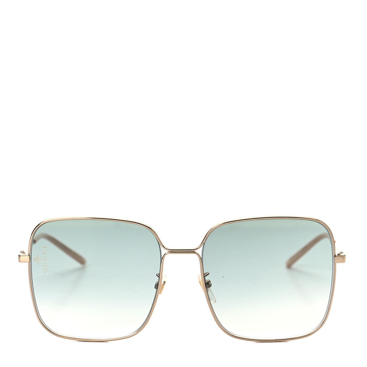 Metal Square Frame Sunglasses GG0443S Gold Grey