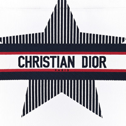 Christian Dior Canvas Embroidered Large Dioralps Book Tote White 8 of 10