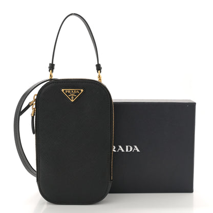 Prada Saffiano Mini Crossbody Bag Black 12 of 12