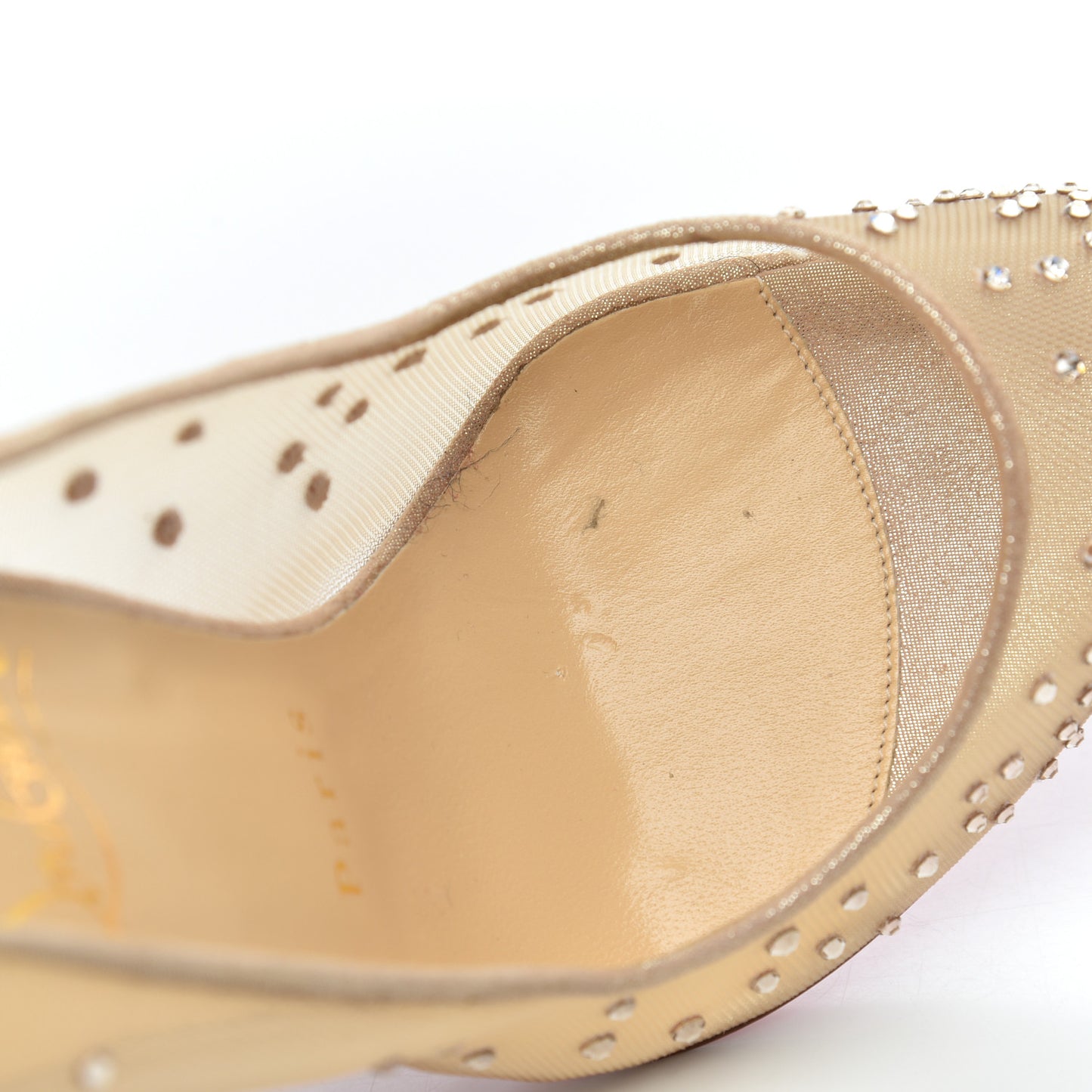 Suede Silk Crystal Strass Follies 100 Pumps 38 Light Silk