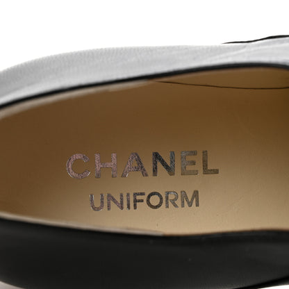 Chanel Smooth Lambskin Lace Up Shoes 39.5 Black 8 of 9