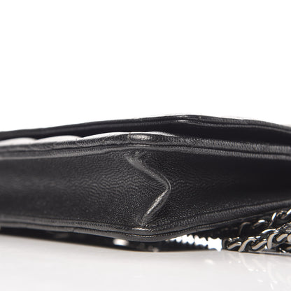 Chanel Iridescent Caviar Quilted Wallet On Chain WOC Black 11 of 11