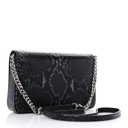 Jimmy Choo Elaphe Snakeskin Printed Wallet on Chain Anthracite 3 of 9