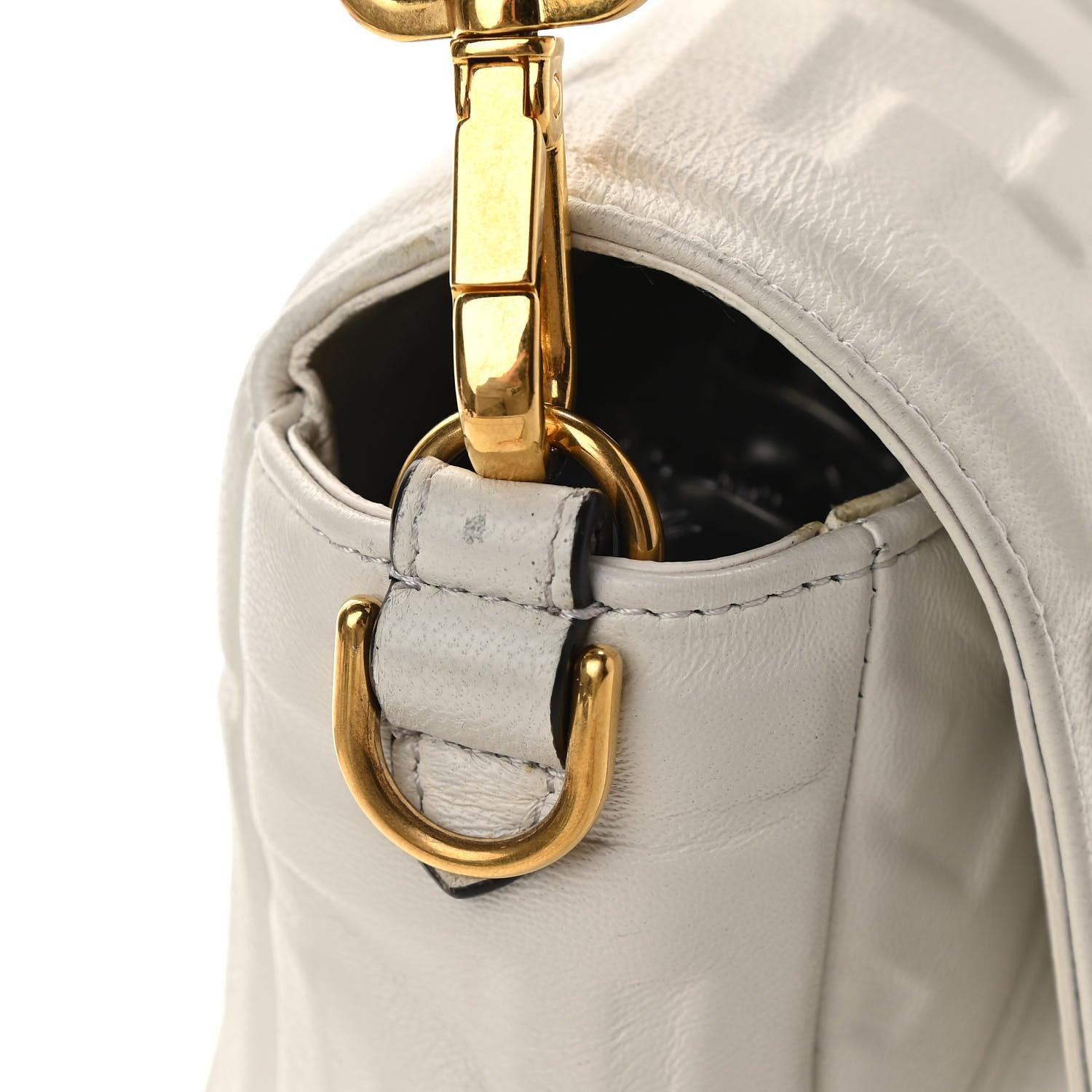 Fendi Nappa FF 1974 Embossed Baguette White 10 of 10