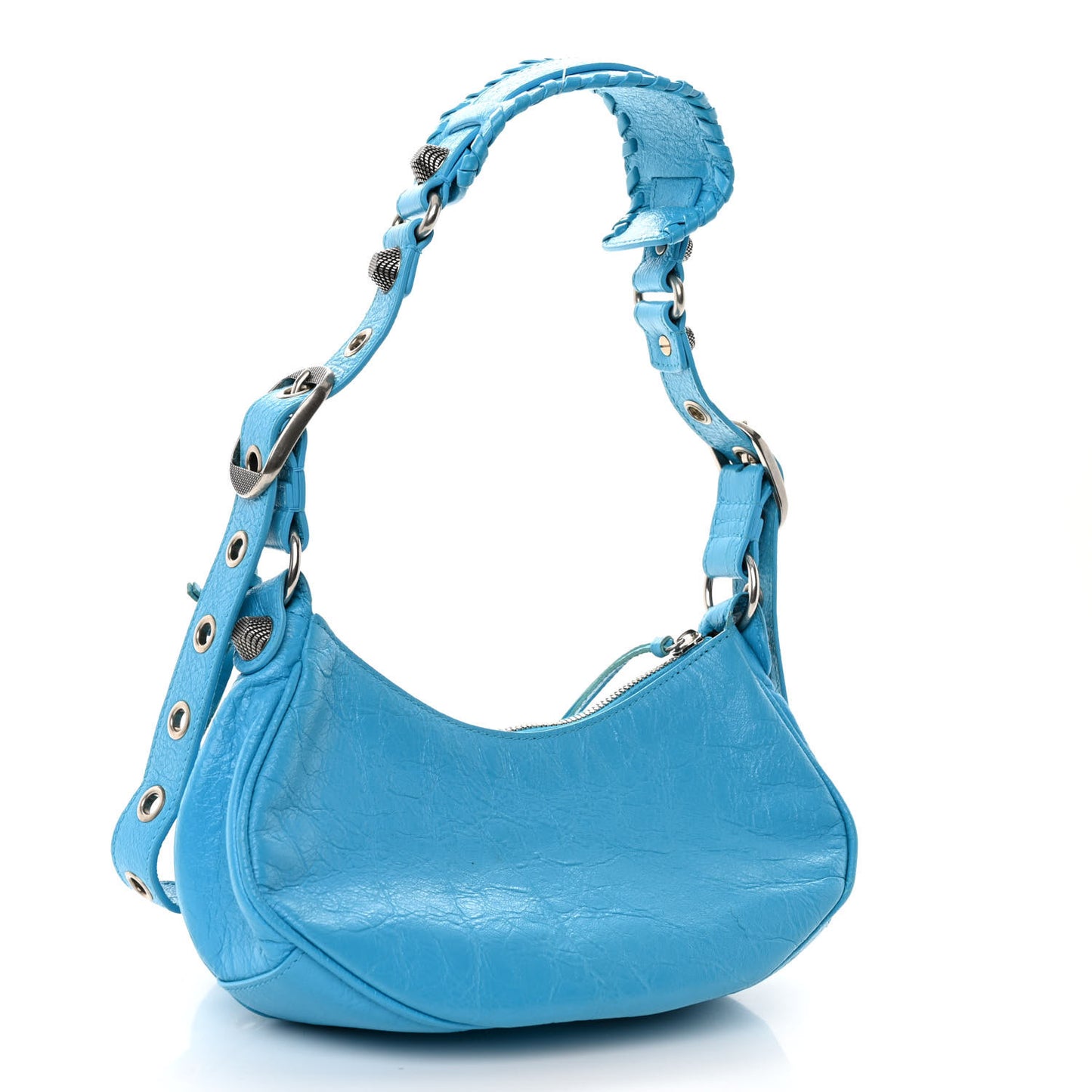 Agneau Arena Le Cagole Shoulder Bag XS Cyan