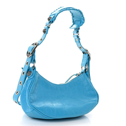 Balenciaga Agneau Arena Le Cagole Shoulder Bag XS Cyan 3 of 9
