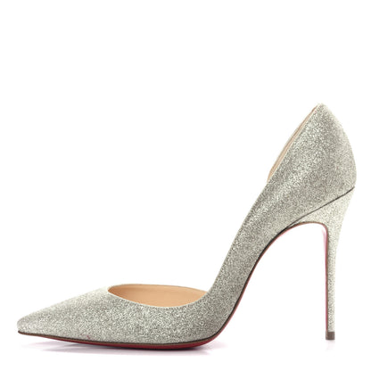 Christian Louboutin Glitter Mini Specchio Iriza 100 Pumps 38.5 Silver 1 of 9